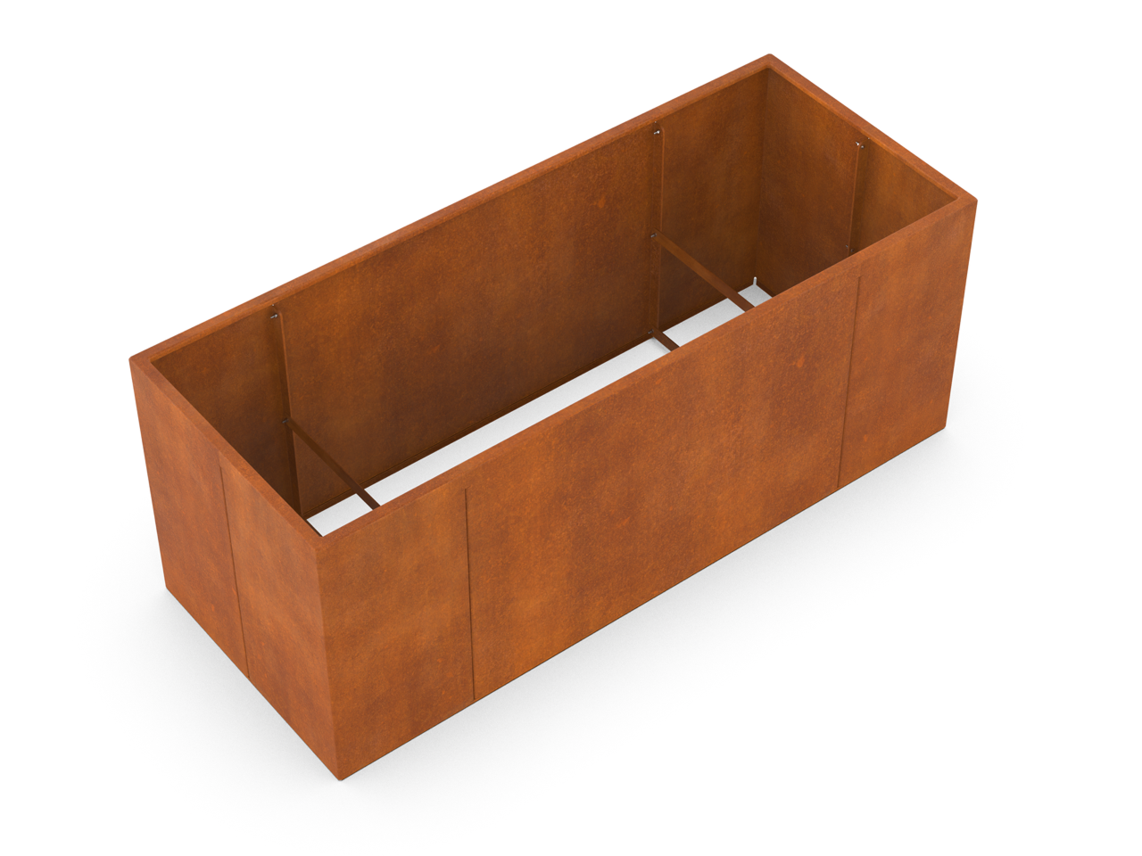 Viereckige Hochbeete aus Cortenstahl