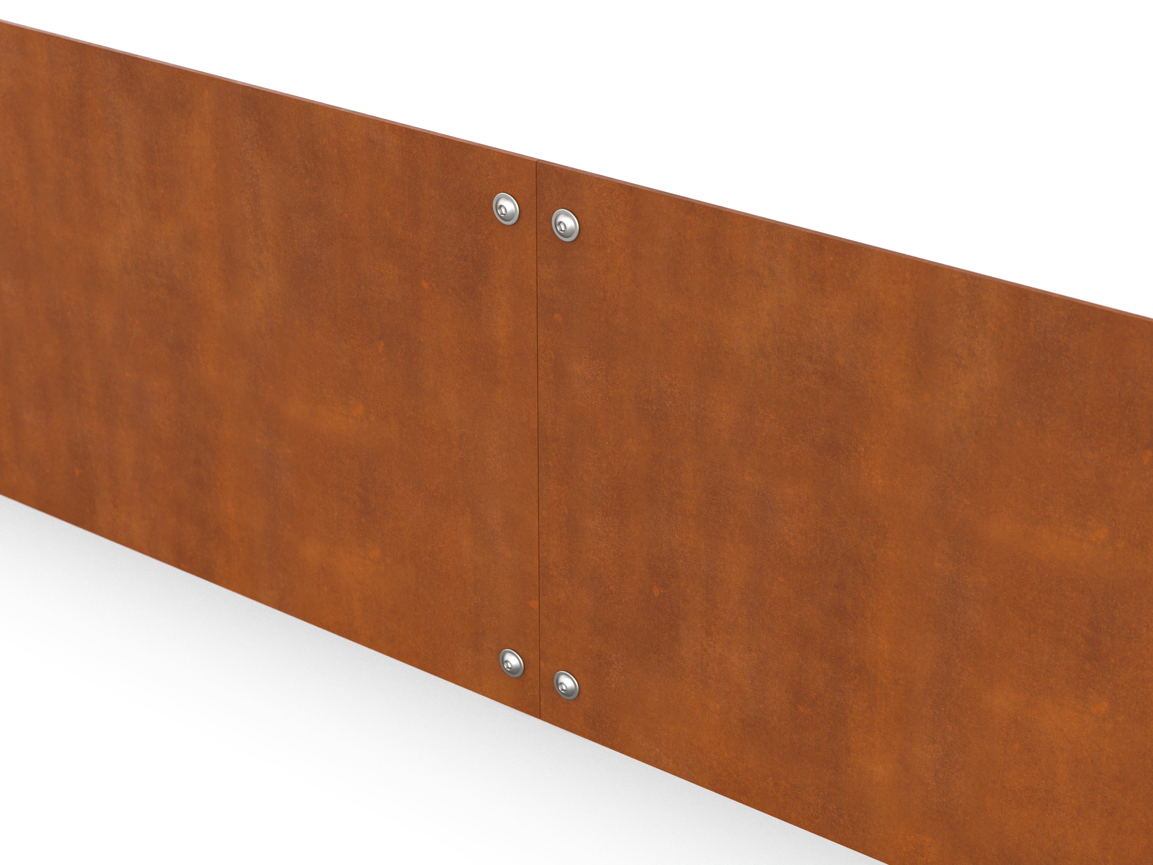 Stoß zweier Metallkanten mit sichtbaren Schraubverbindungen